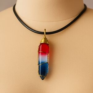 Gold Tone Wire Crystal Wrapped Pendant Necklace 18-in – Women’s Fashion Jewelry